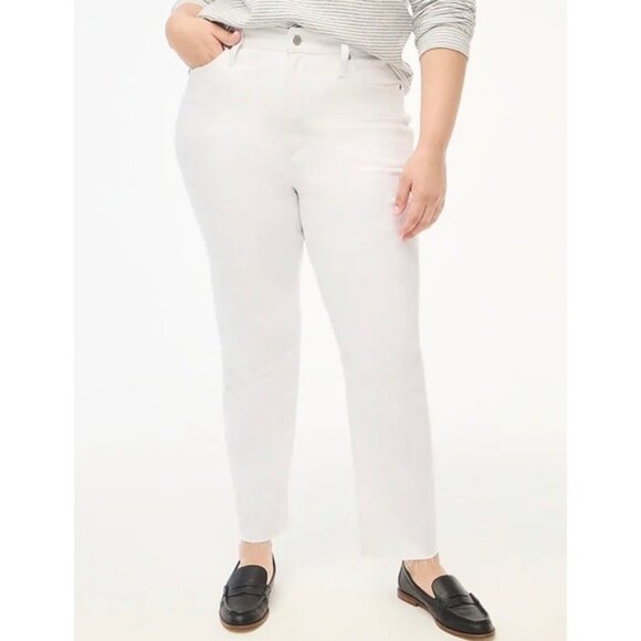 NWT J. Crew Factory White Stovepipe Straight Jean in Signature Stretch+ - Picture 1 of 8
